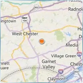 Cheyney University of Pennsylvania Location Map
