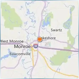 University of Louisiana at Monroe Location Map